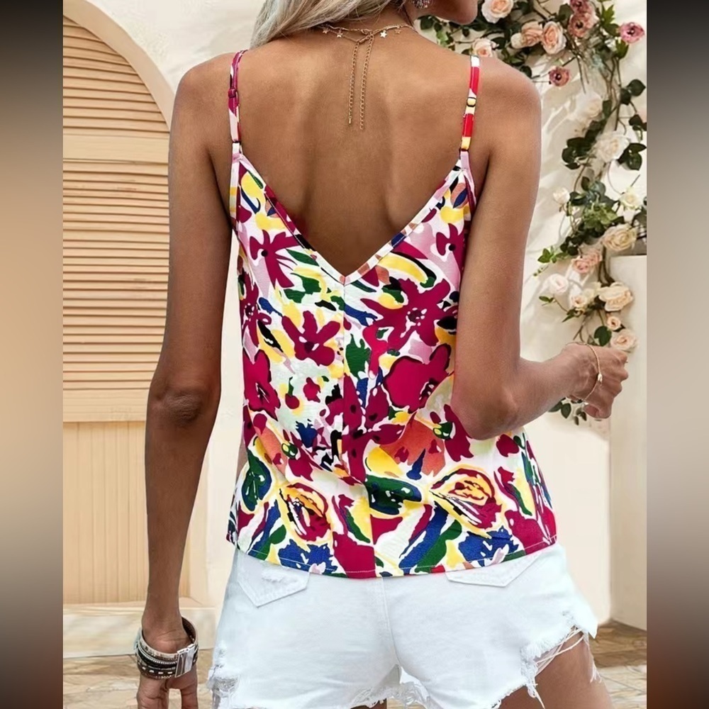 Floral Print Spaghetti Strap Top New - Picture 2 of 3